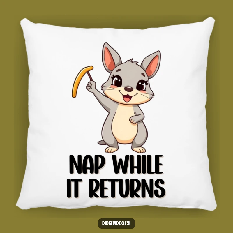 Funny Wallaby Boomerang Pillow: Soft & Cheerful Aussie Decor Gift