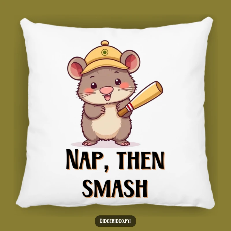 Funny Wombat Cricket Pillow - Cozy Comfort, Sporty Snuggles, Perfect Marsupial Funny Gift!