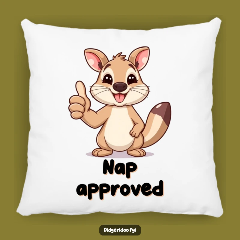 Funny Wallaby Thumbs Up Pillow: Comfy Aussie Animal Accent Gift