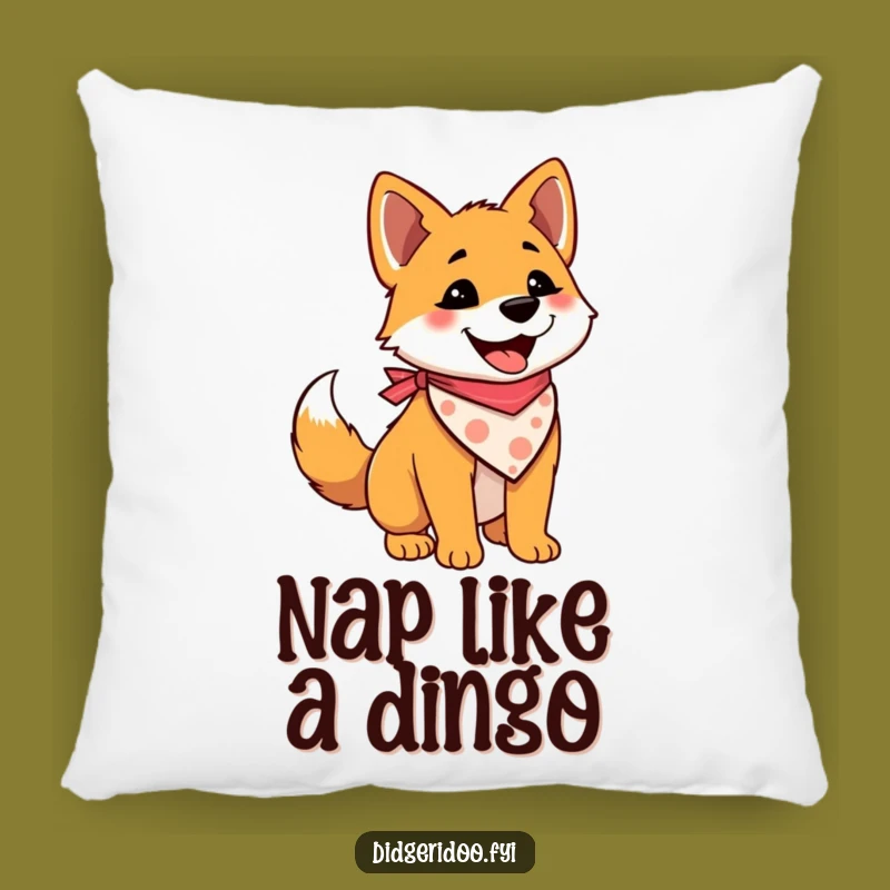 Funny Dingo Pillow - Bandana Pup Comfort Gift