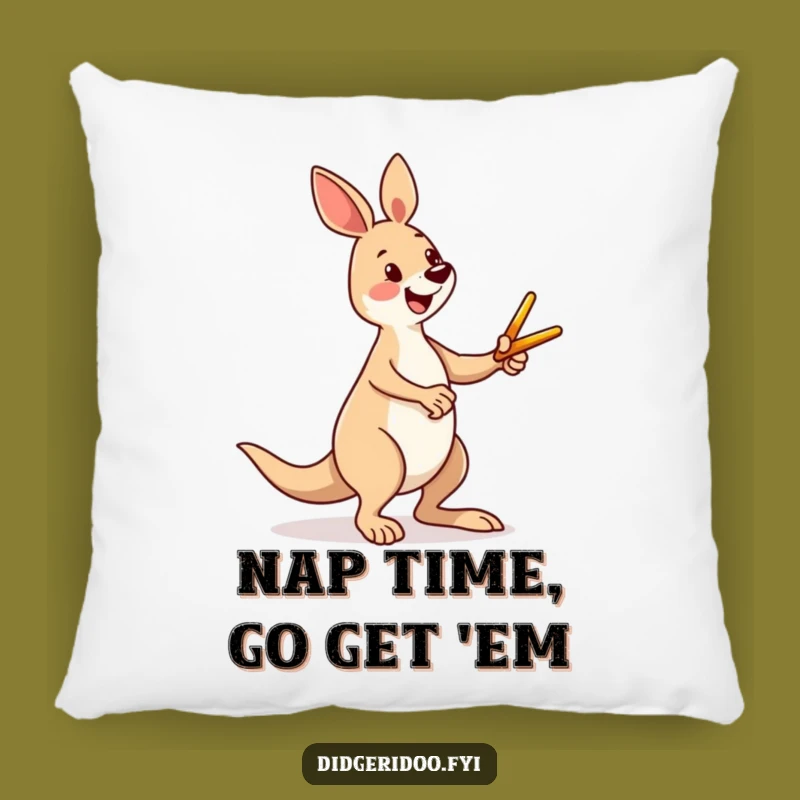 Funny Kangaroo Kicking Boomerang Pillow: Cozy Comfort with Aussie Cheer