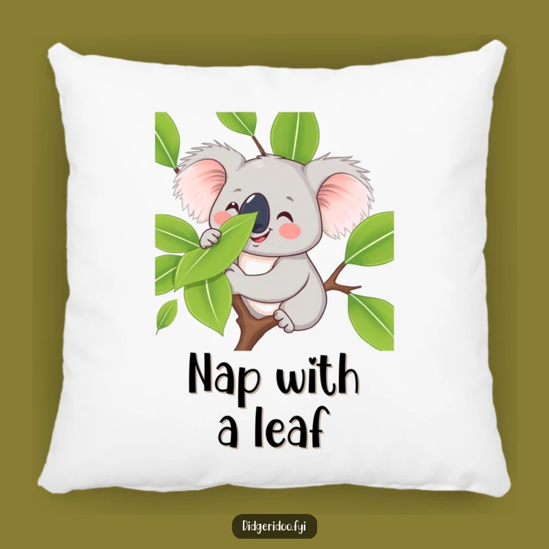 Funny Koala Leaf Balance Pillow - Cozy Critter Cushion for Relaxed Spaces