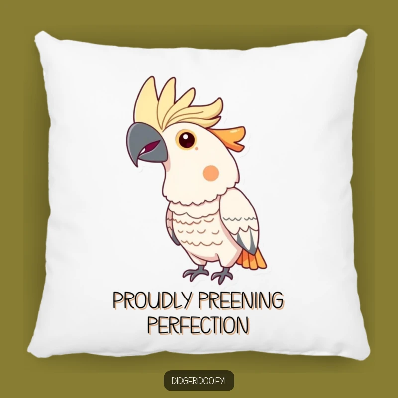 Soft Funny Cockatoo Pillow: Cuddle Up with Feathered Majesty!