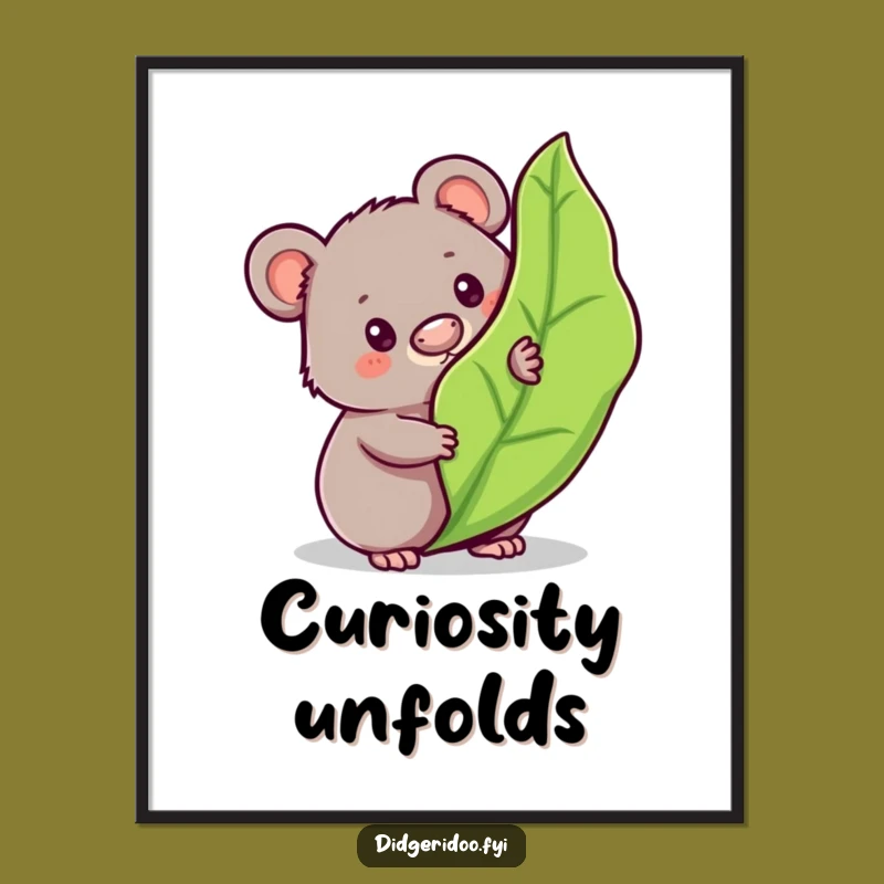 Funny Wombat Peeking Digital Art: Instant Aussie Charm Download
