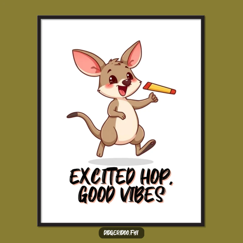 Funny Wallaby Boomerang Hop Digital Art: Instant Joyful Wall Decor