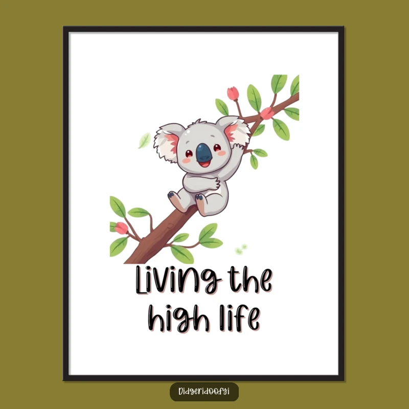 Funny Koala Dangling Digital Art: Instant Aussie Calm Download