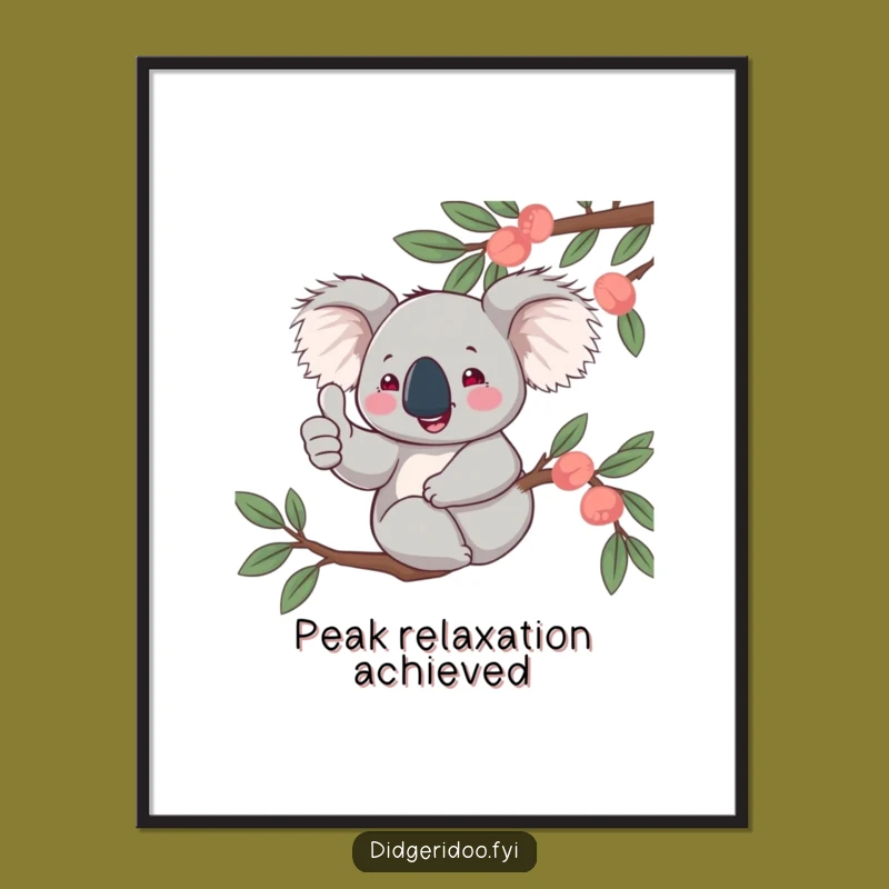 Funny Koala Thumbs Up Digital Art: Jovial Aussie Character Print