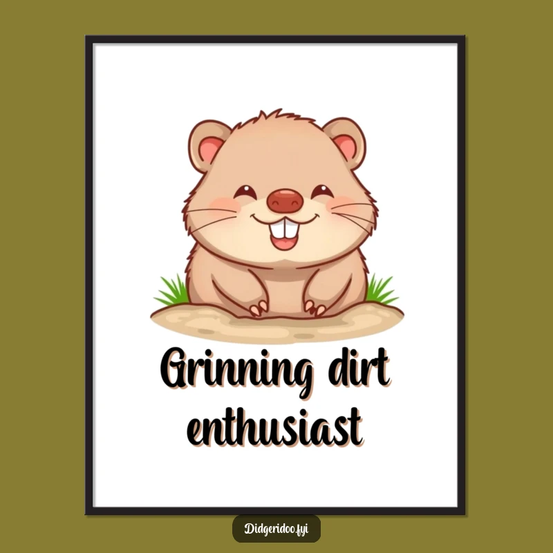 Printable Funny Wombat Art: Cheerful Burrowing Grins for Instant Decor!