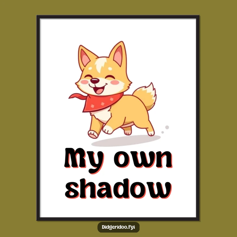 Funny Dingo Bandana Digital Art: Instant Playful Pup Wall Decor Gift