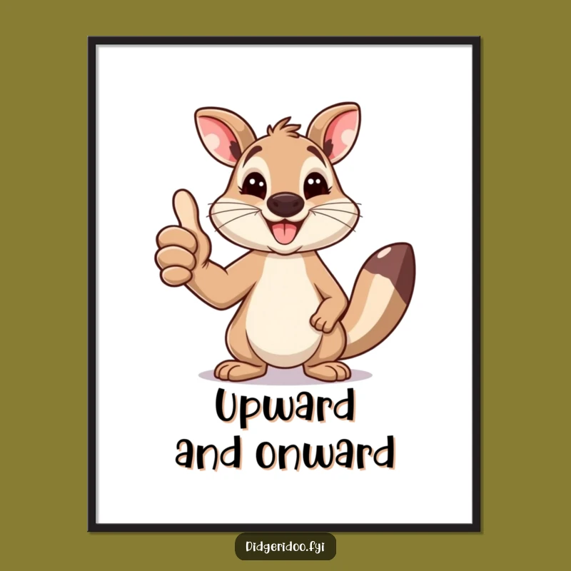 Funny Wallaby Thumbs Up Digital Art: Positive Aussie Decor Gift