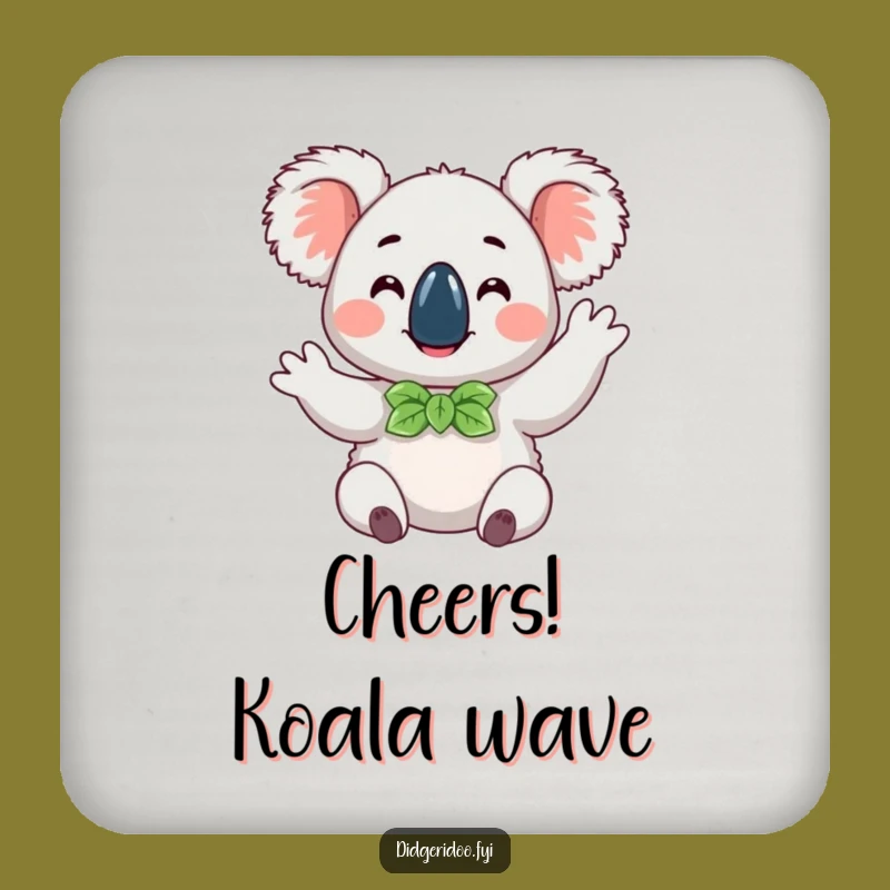 Funny Koala Wave Coasters: Eucalyptus Protection, Hilarious Animal Bar Gift
