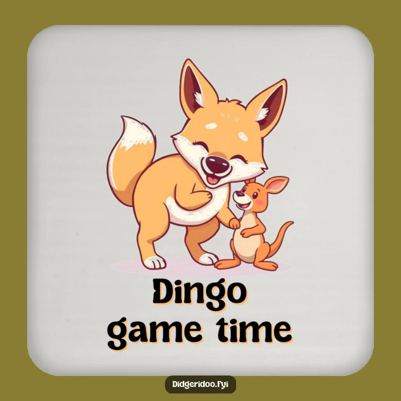 Funny Dingo Fetch Coaster: Protect Surfaces with Aussie Dog Humor