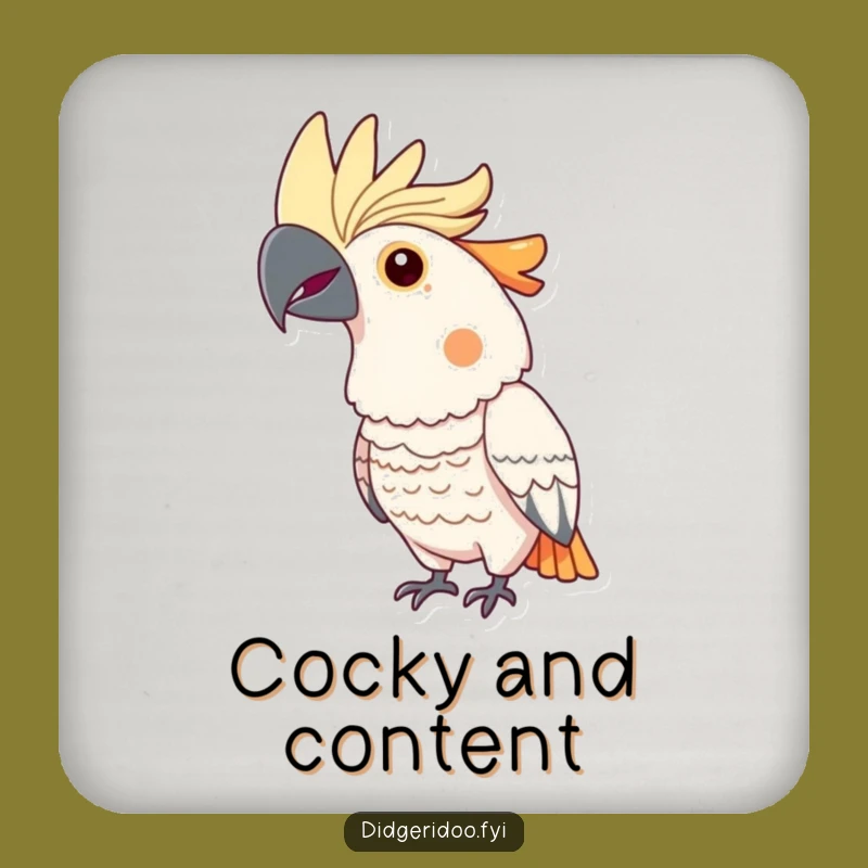 Funny Cockatoo Coaster Set: Protect Surfaces with Feathered Pride!