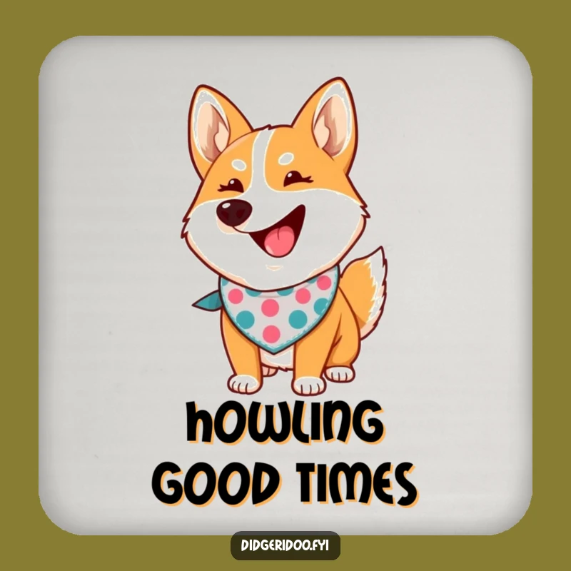 Funny Dingo Howling Coasters: Proud Bandana Drink Protection Gift