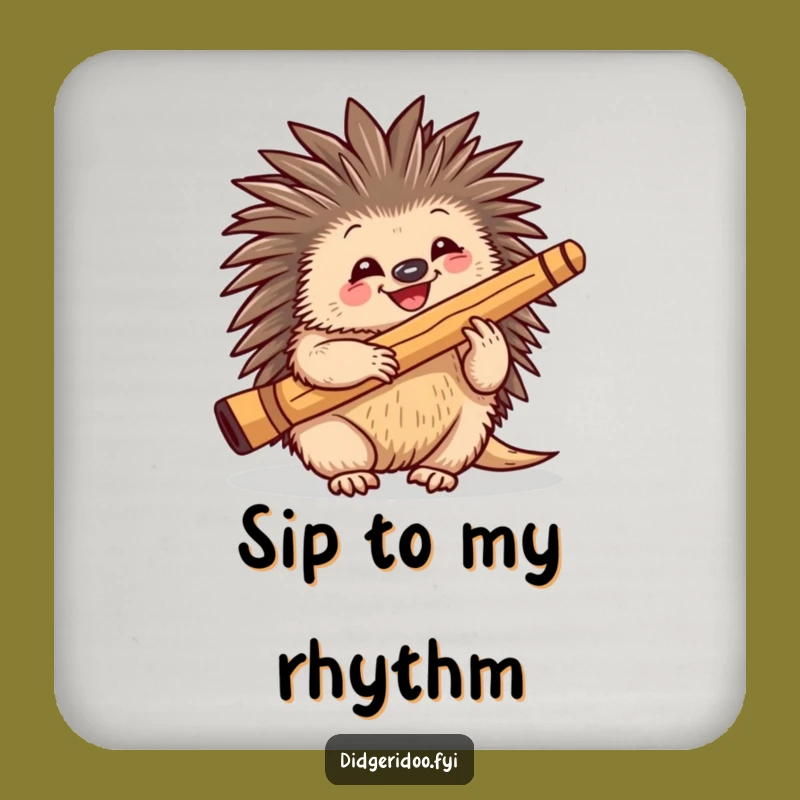Funny Echidna Didgeridoo Coaster Set - Playful Protection for Musical Tables