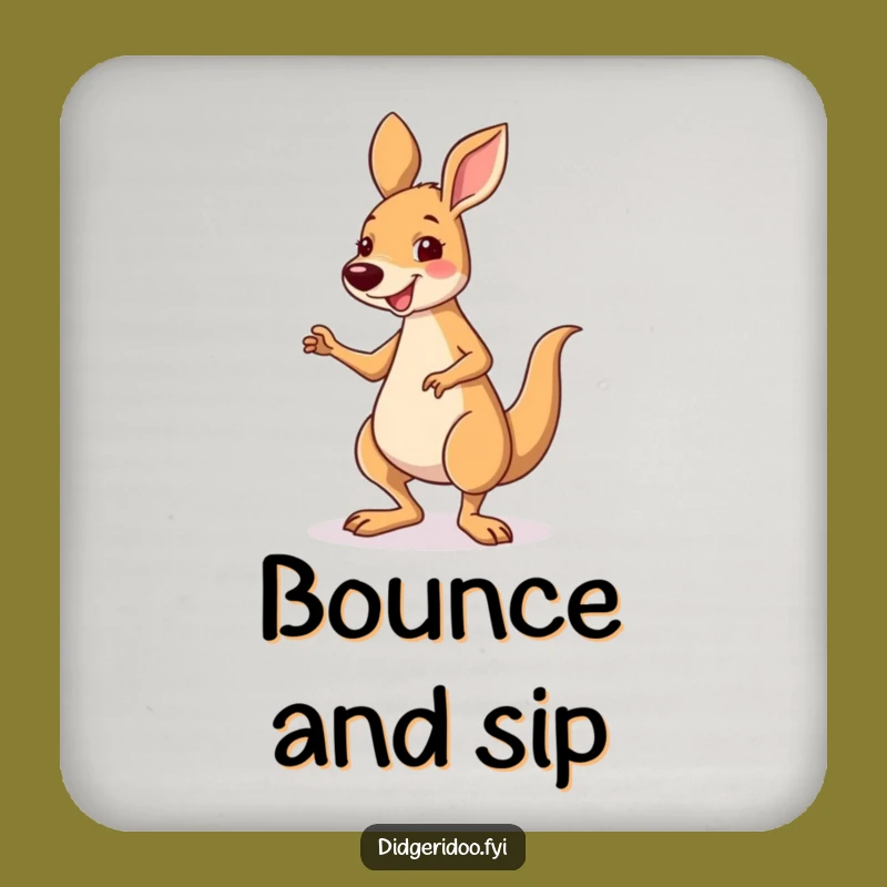 Funny Kangaroo Jig Coaster Set - Smiling Protection for Dancing Tables