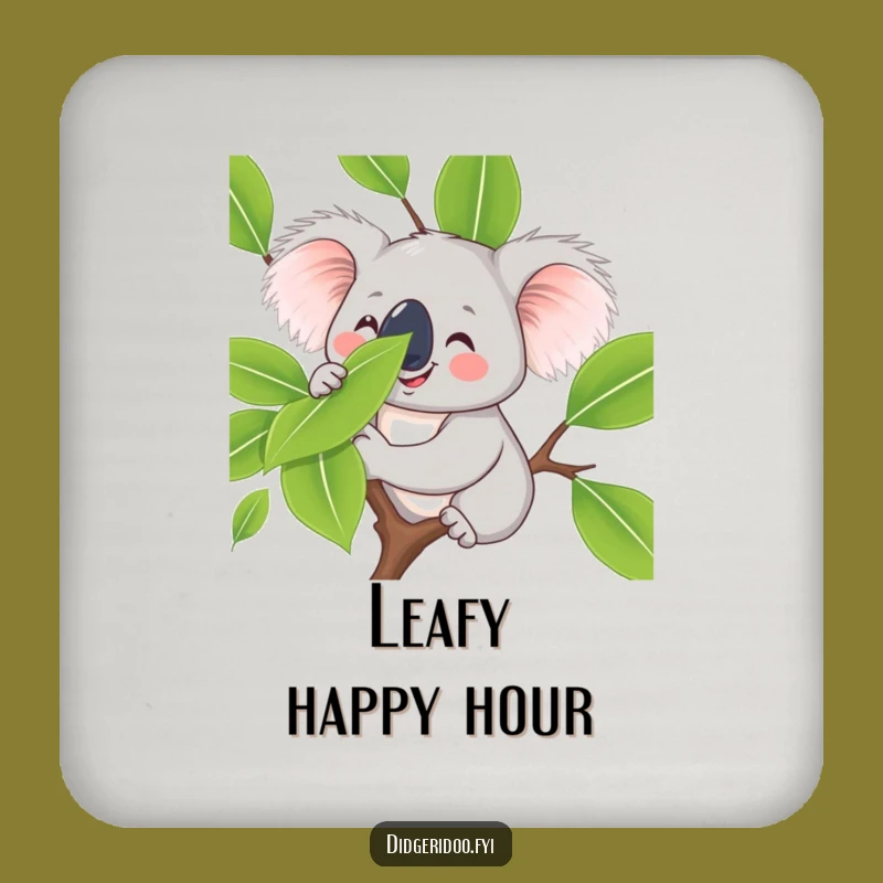 Funny Koala Leaf Balance Coaster - Smiling Critter Set for Calm Tables