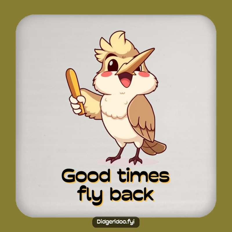 Funny Kookaburra Boomerang Coaster: Delighted Aussie Character Drink Protector