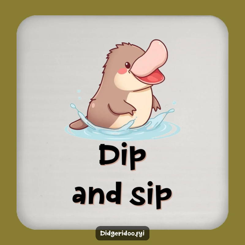 Funny Platypus Splash Drink Coaster: Jovial Table Protection Gift