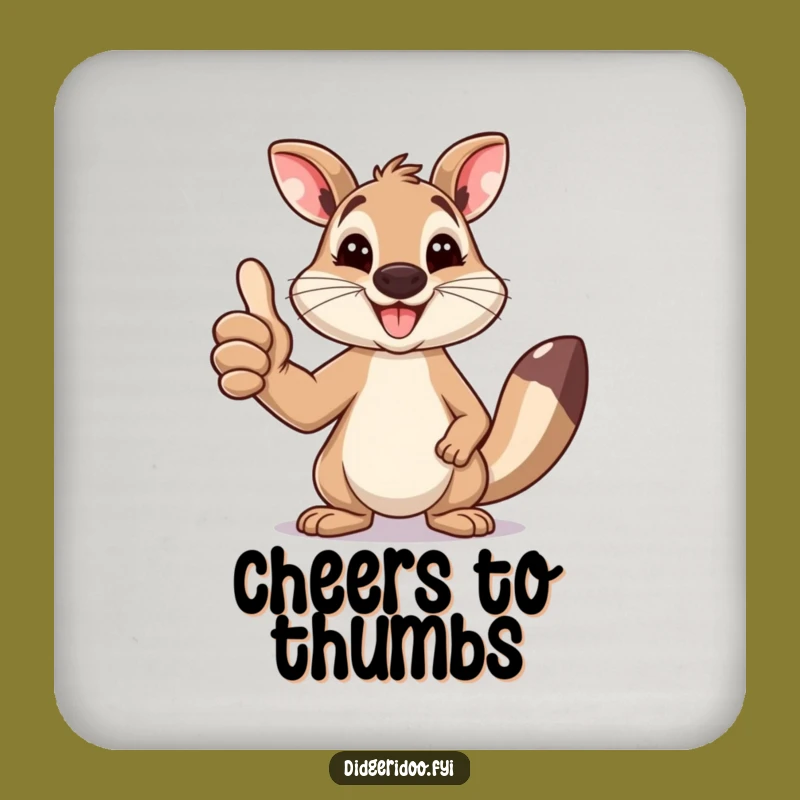 Funny Wallaby Thumbs Up Coaster: Happy Aussie Decor Gift