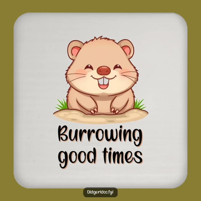 Funny Wombat Coaster Set: Protect Surfaces with Cheerful Grins!