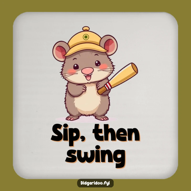 Funny Wombat Cricket Coaster - Protect Surfaces with Sports Humor, Game Day Decor, Perfect Funny Gift!