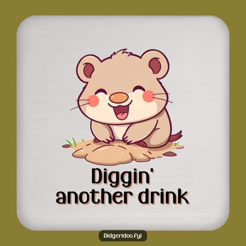 Funny Wombat Digging Coaster Set: Protect Surfaces with Hilarious Outback Style