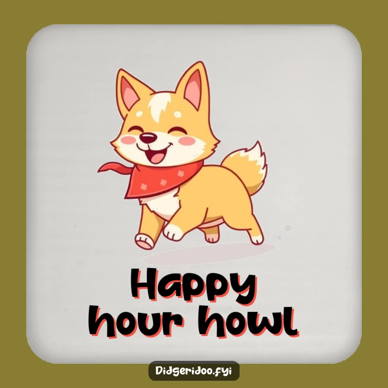 Funny Dingo Bandana Coaster: Protect Surfaces with Canine Charm Gift