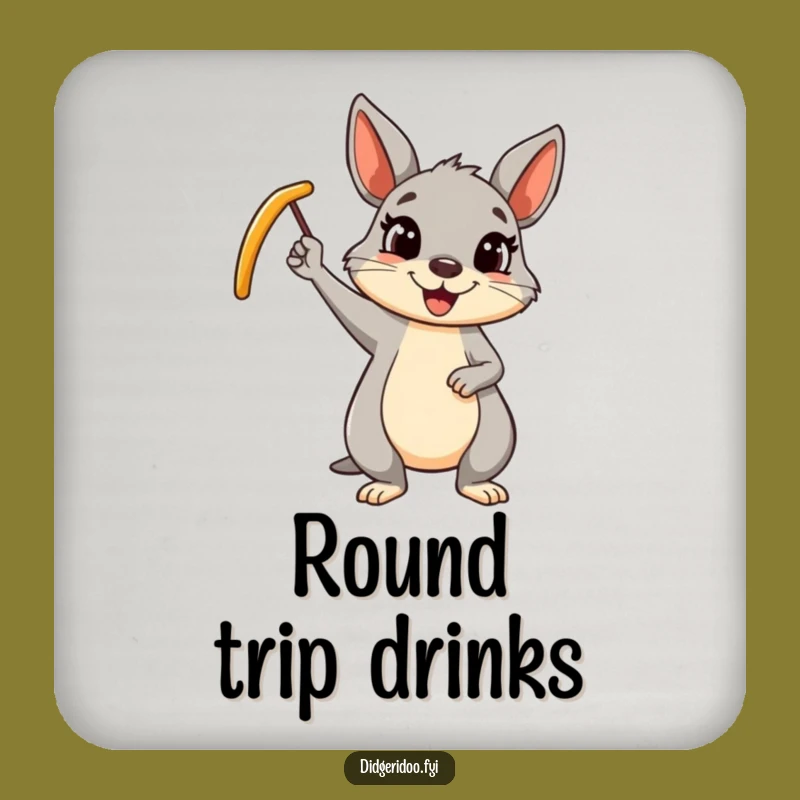 Funny Wallaby Boomerang Coasters: Cheerful Aussie Drink Protection Gift