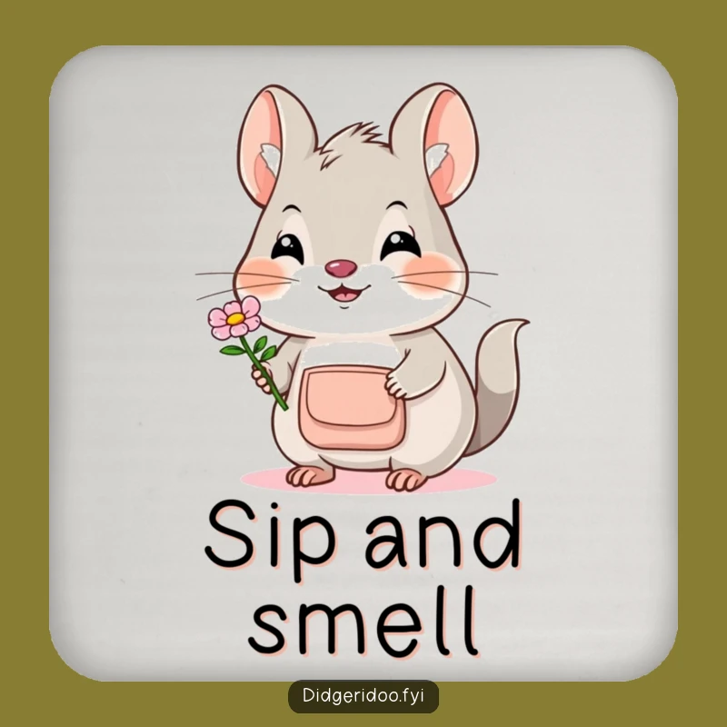 Funny Bilby Flower Coaster: Protect Surfaces with this Sweet Marsupial's Charm