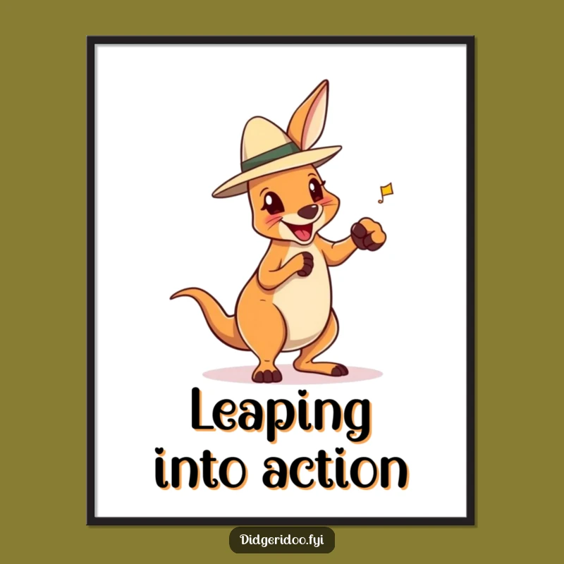 Funny Boxing Kangaroo Poster: Akubra Outback Wall Art, Ideal Humorous Gift