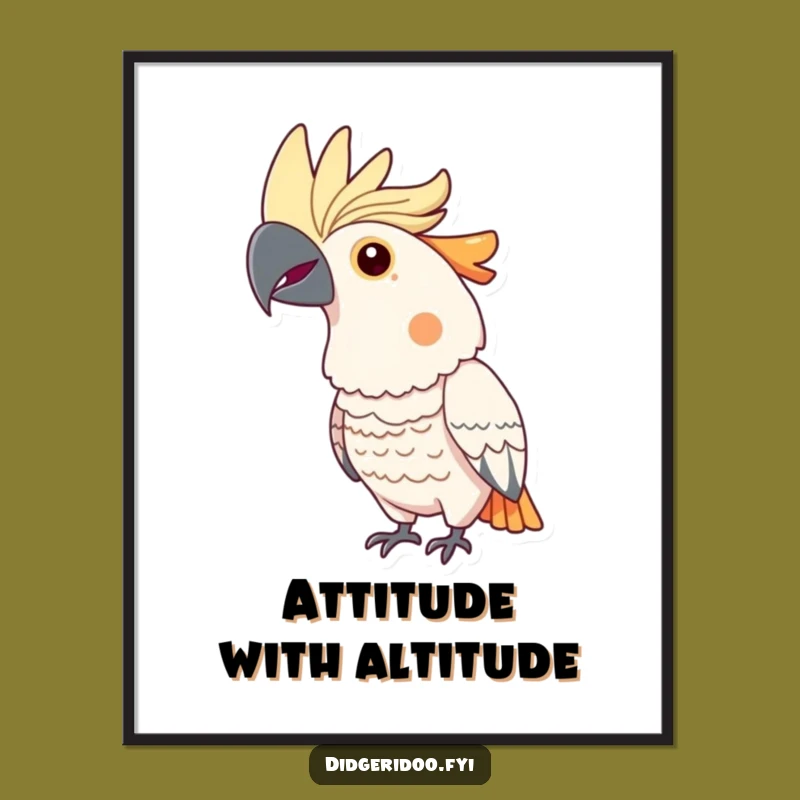 Funny Cockatoo Art Poster: Display Proudly with This Regal Bird!