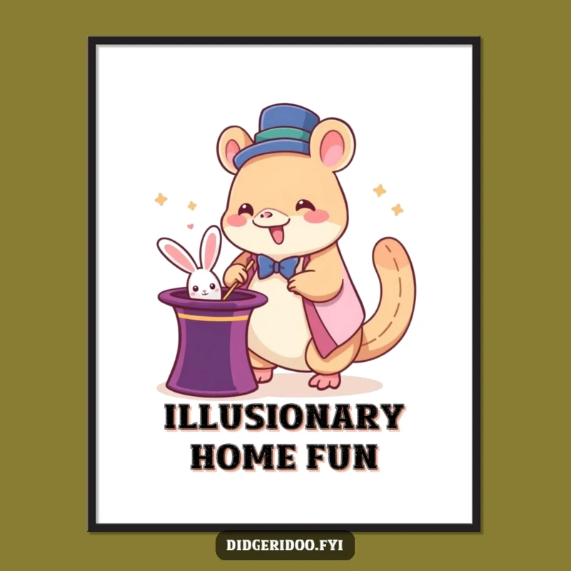 Funny Platypus Magician Poster: Giddy Illusion Art Gift