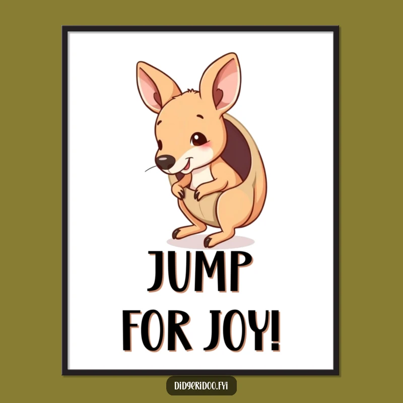 Funny Kangaroo Joey Pouch Poster: Bring Hilarious Outback Energy to Your Walls