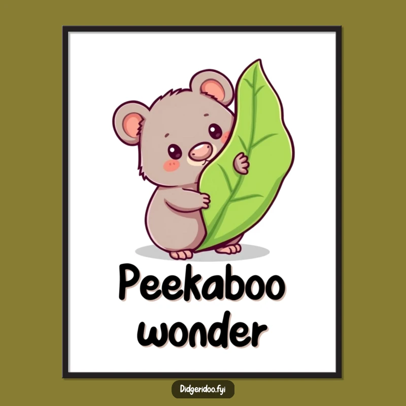 Funny Wombat Peeking Poster: Adorable Aussie Art for Your Walls