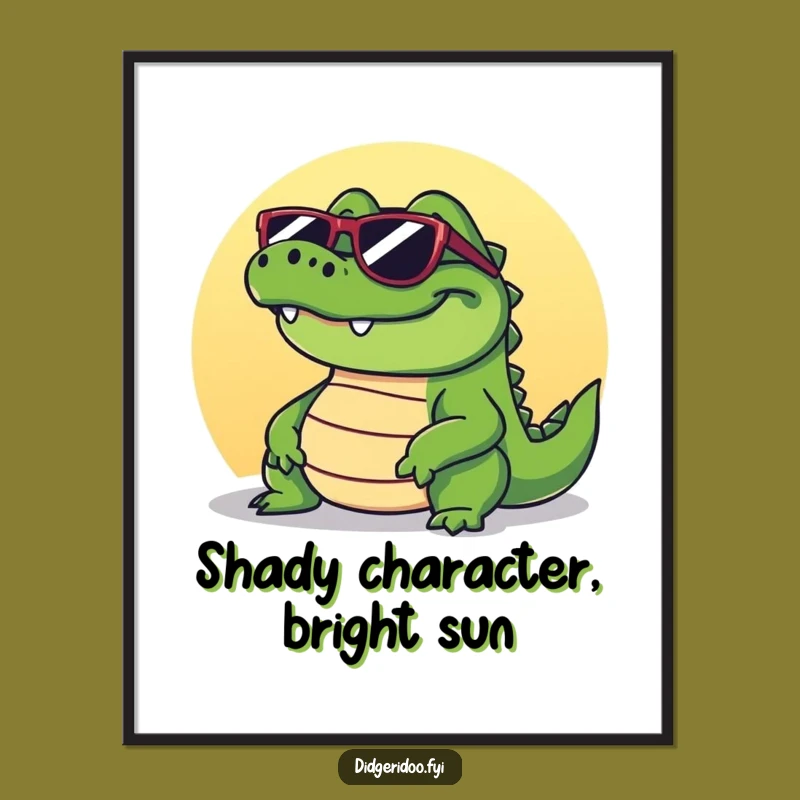 Funny Crocodile Art Poster: Bring Cool Vibes to Your Walls!