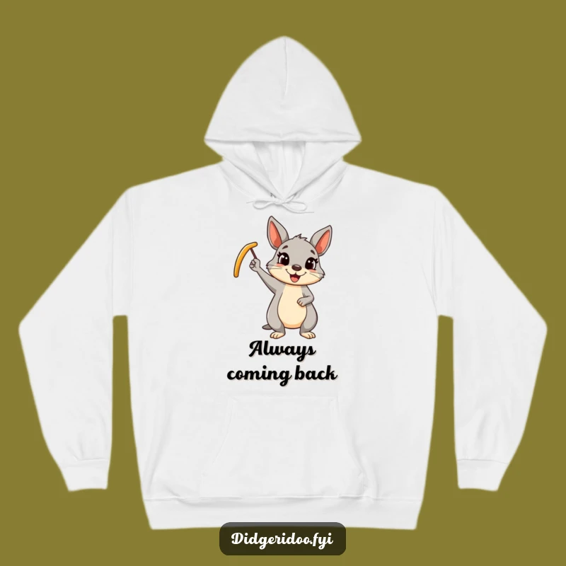 Funny Wallaby Boomerang Hoodie: Cozy Cheerful Aussie Gift