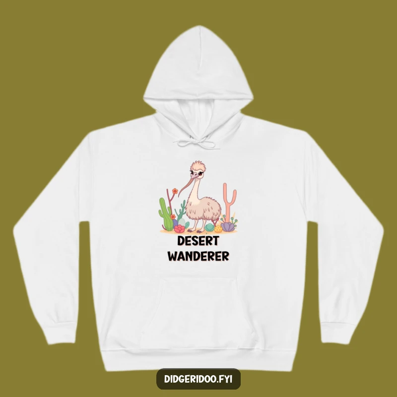Funny Emu Desert Hoodie: Cozy Curious Long Neck Comfort Gift