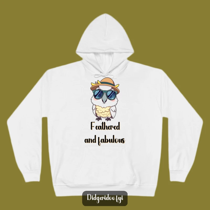 Funny Cockatoo Sunglasses Hoodie - Cool Character Sweatshirt for Breezy Days