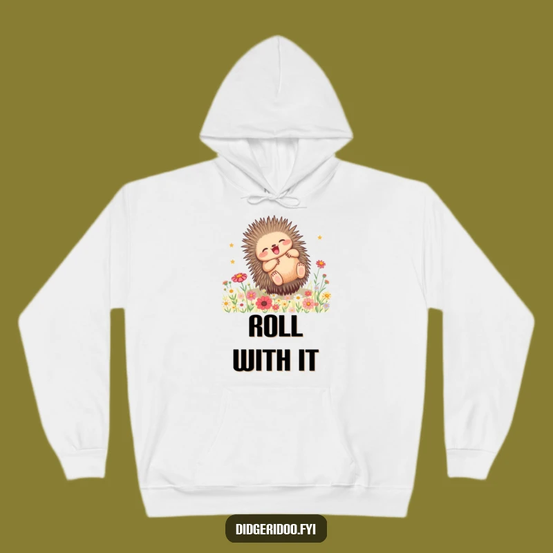 Funny Echidna Wildflower Hoodie: Cozy Nature Play, Ideal Gift