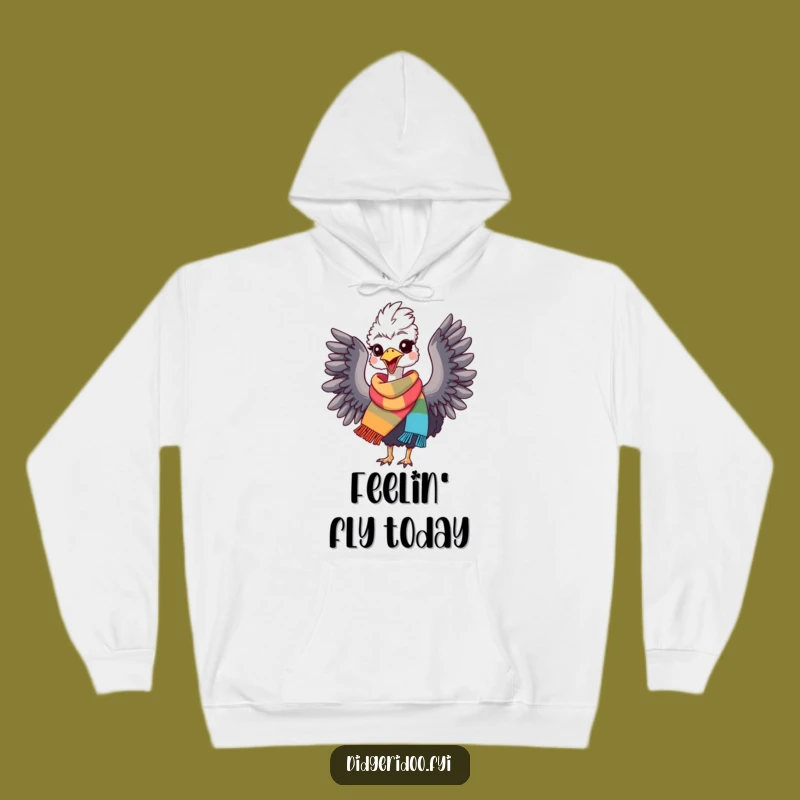 Funny Emu Delight Hoodie: Cozy Bird in Scarf, Ultimate Comfy & Hilarious Gift
