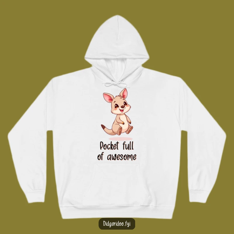 Funny Kangaroo Cub Hoodie: Cozy Bouncing Baby Animal Warm Gift