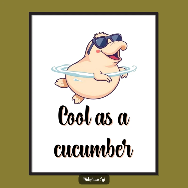 Free Printable Wall Art: Cool Platypus Swim Decor