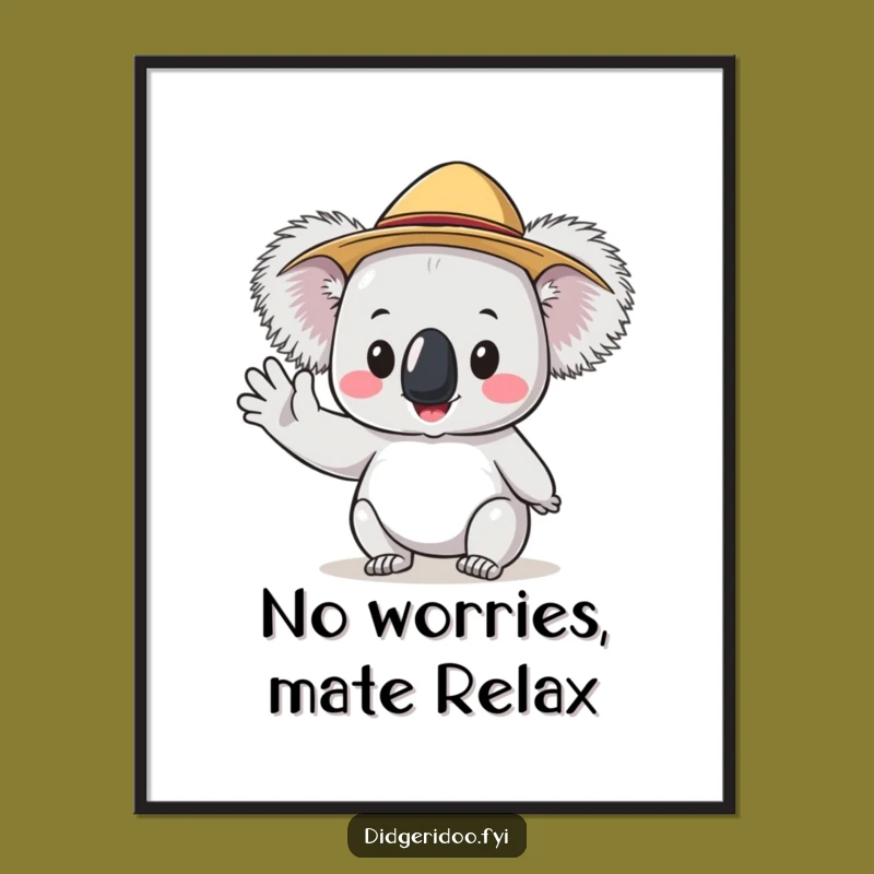 Free Printable Wall Art: Koala's Akubra Wave Decor