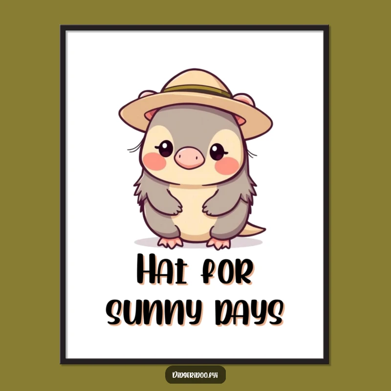 Free Printable Wall Art: Shy Platypus Hat for Whimsical DIY Home Decor