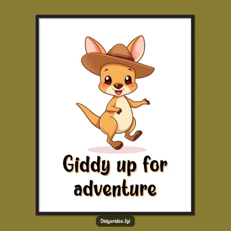Free Printable Wall Art: Funny Kangaroo Cowboy Decor Downloadable Art