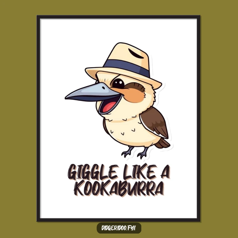 Funny Free Printable Wall Art: Laughing Kookaburra, Aussie Akubra, Quirky Downloadable Decor