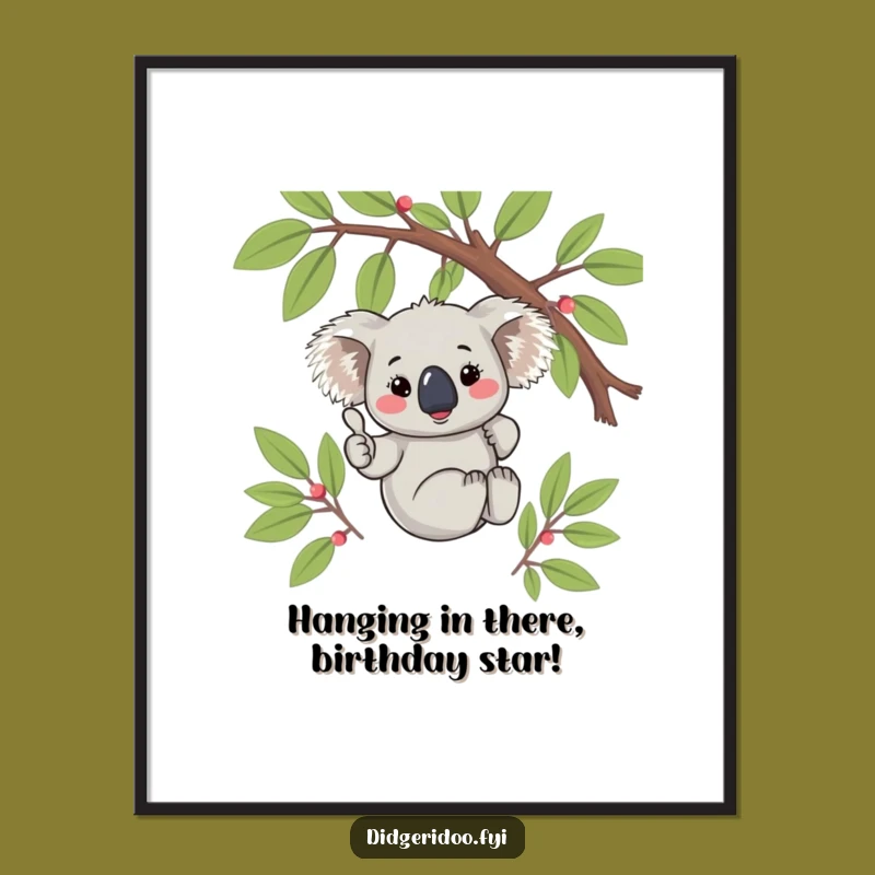 Free Printable Wall Art: Koala's Thumbs Up, Sweet Downloadable Decor