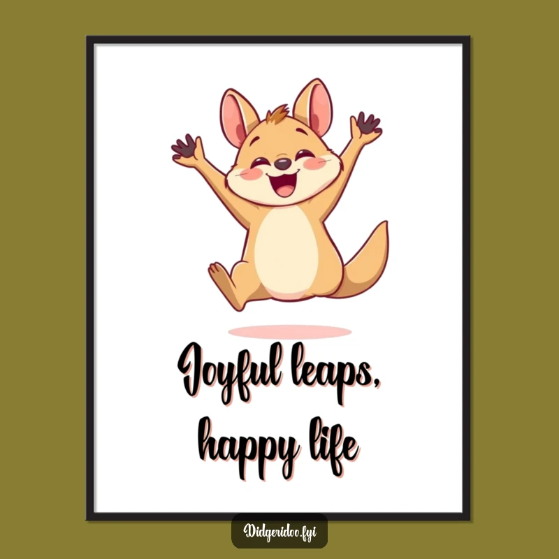 Free Printable Wall Art: Joyful Wallaby Leaping, Downloadable Fun Decor