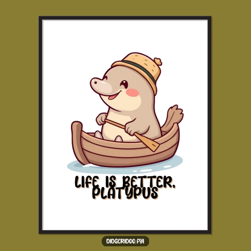Free Printable Wall Art: Platypus Paddling, Hilarious Downloadable Decor